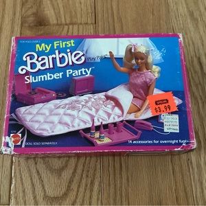 1984 Mattel Play Paks My First Barbie Slumber Party Playset Vintage